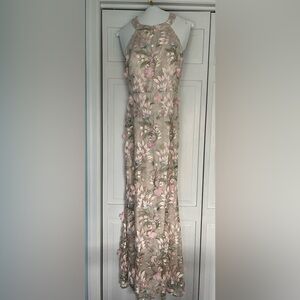 Eliza J halter 3D floral gown